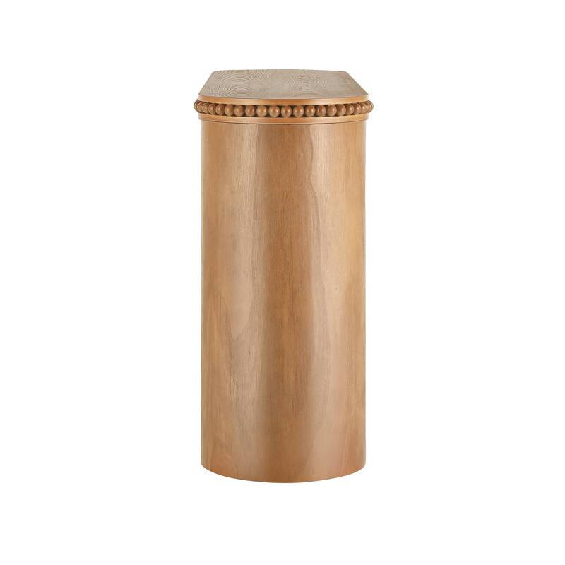 Roomfitters Vintage Console Table with Beaded Trim, Curved Legs, Wood Veneer Accent for Entryway or Living Room