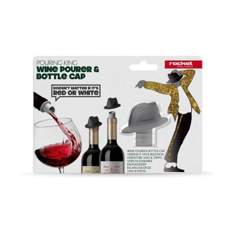 Wine Pourer & Stopper, Top Hat, 2-Pack
