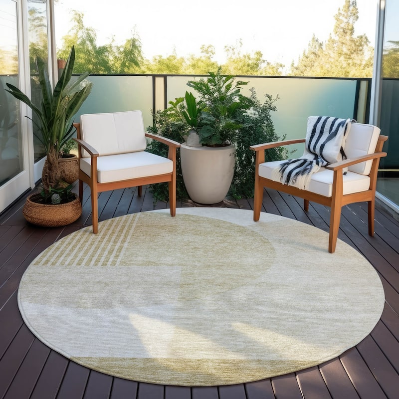 Machine Washable Indoor/ Outdoor Chantille Contemporary Deco Rug