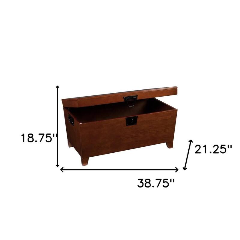 39" Brown Manufactured Wood And Metal Rectangular Coffee Table - 18.75" H x 38.757" W x 21.25" D