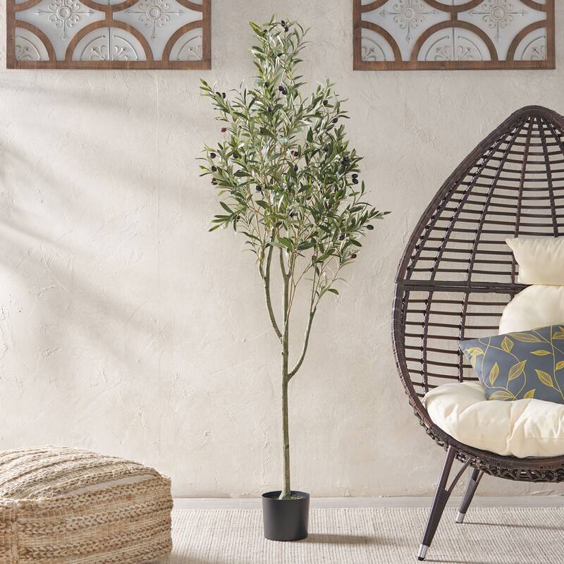 Taos 4' x 1.5' Artificial Olive Tree by Christopher Knight Home - 6' x 2'