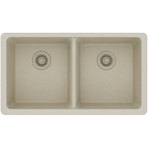 Elkay ELGU3322 Gourmet 33" Double Basin Granite Composite Kitchen Sink for Undermount Installations with 50/50 Split