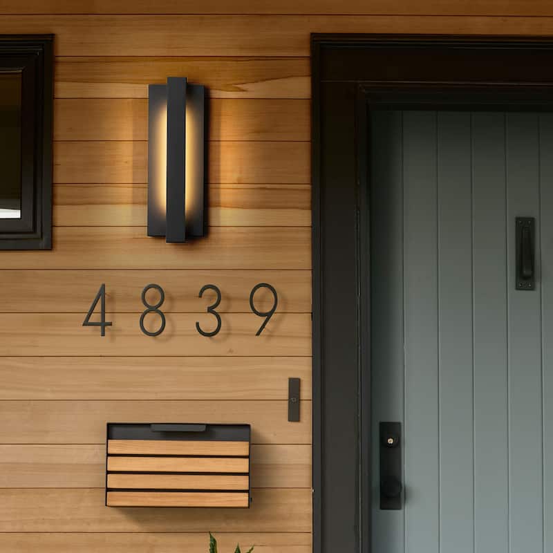 Modern Black Outdoor Wall Lights Aluminum Linear Dimmable LED Wall Sconce Lights for Outside