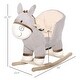D&N Kids Rocking Chair, Plush Ride On Rocking Horse Donkey Wood Base ...