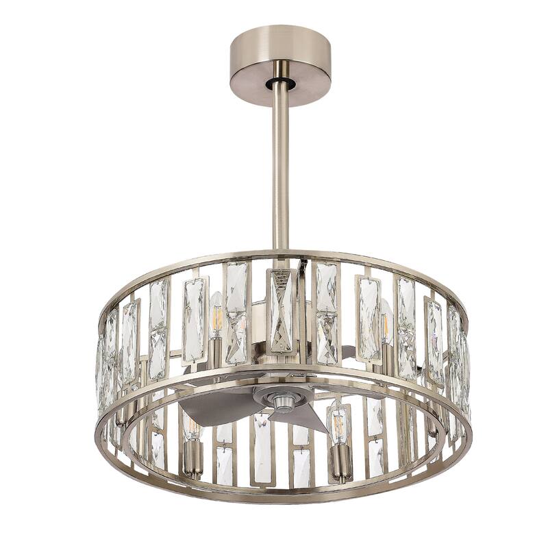 20-in Nickel Indoor Cage Ceiling Fan with Light Remote (5-Blade)