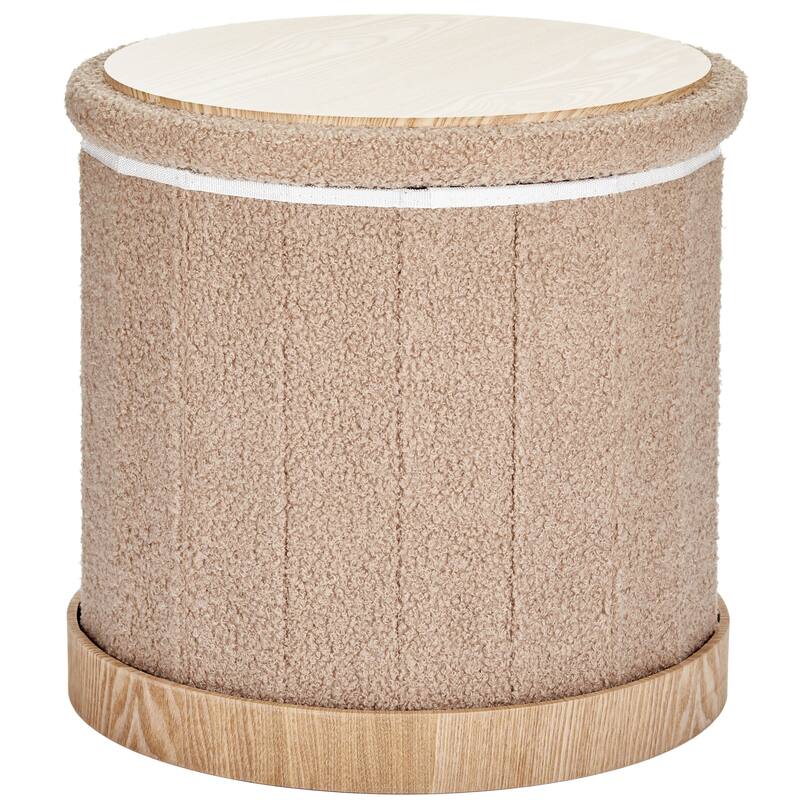 Aria Home Teddy Fabric Ottoman Coffee Table with Hidden Storage