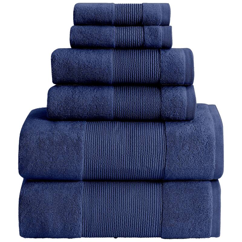 Modern Threads Air Cloud 6-Piece Bath Towel Set - Navy