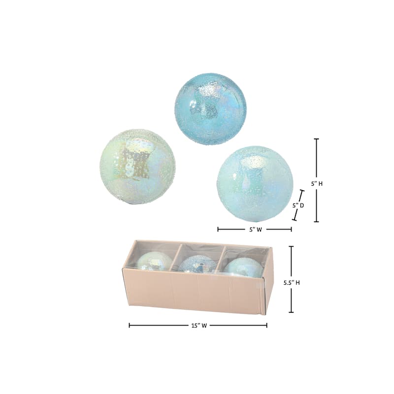 5" Glass Bubbled Orb Box of 3