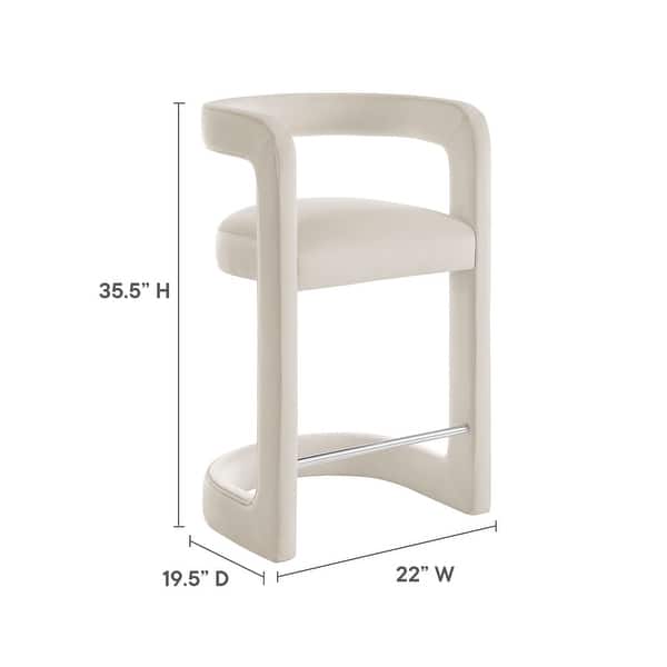 dimension image slide 0 of 6, Winslow Performance Velvet Counter Stool