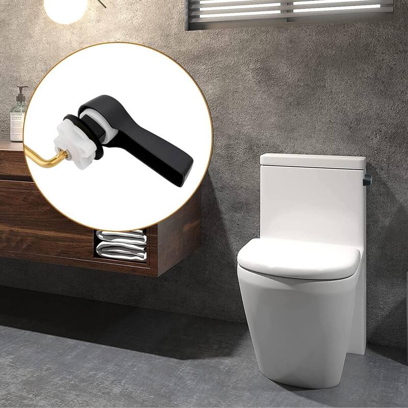 Universal Toilet Flush Tank Lever Kit, Side Mount Handle with Stainless Steel Flapper Chains, Chrome Finish