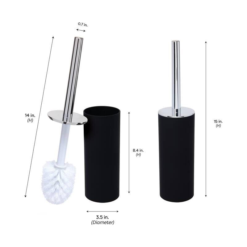 Bath Bliss Soft Touch Toilet Brush Set in Matte Black