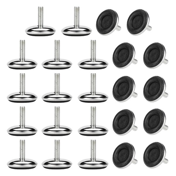 M6 x 17 x 28mm Leveling Feet Adjustable Leveler Floor Protector for House Furniture Desk Table Leg 24pcs