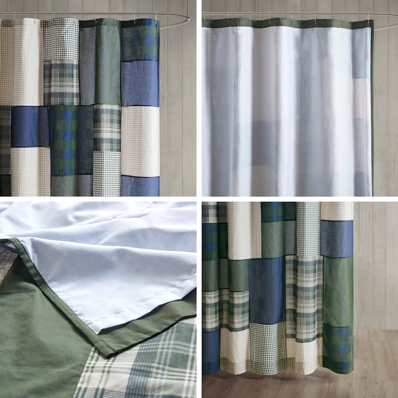 Woolrich Mill Creek Pieced Cotton 72x72" Shower Curtain