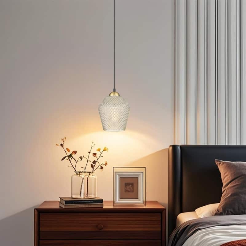 7 Inch kitchen light fixture cognac glass pendant light glass hanging lamp