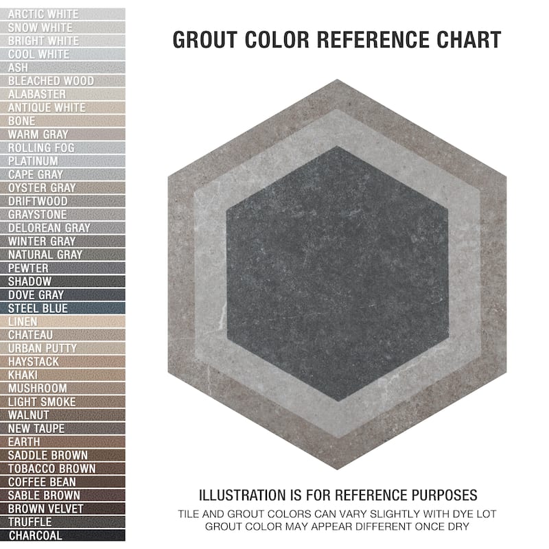 Merola Tile Traffic Hex Combi Grey 8-5/8" x 9-7/8" Porcelain Floor and Wall Tile