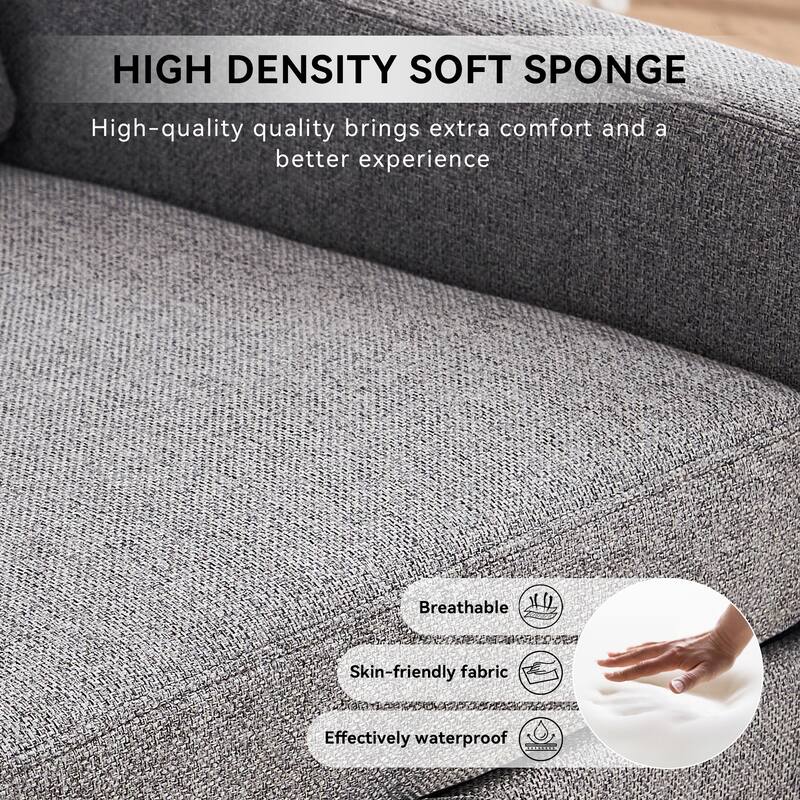 360° Swivel Accent Chair with 1 Back Pillow, Teddy Upholstered Reading Chair with Rivet Trim, Single Sofa Chair for Living Room