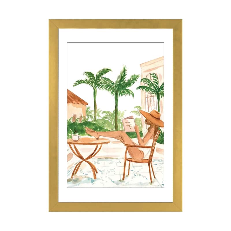 iCanvas "Vacation Mode II" by Sabina Fenn - Gold - 24x16x1