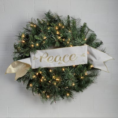6"X 44" Velvet "Peace" Banner