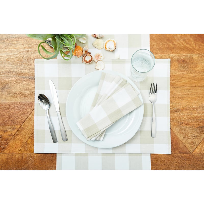 Franklin Pebble Gingham Check Placemats Set of 6, 13" x 19"