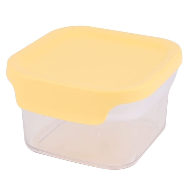 Household Square Plastic Airtight Suger Salt Pepper Storage Box Yellow ...