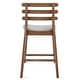 preview thumbnail 17 of 17, Set of 2 Counter Stools Open Back Medium Dark Wood Cushion Tall Chairs For Restaurant Bar Home