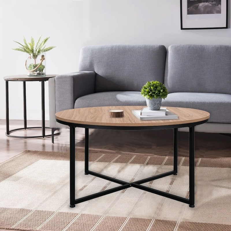 Modern Round Metal Coffee Table