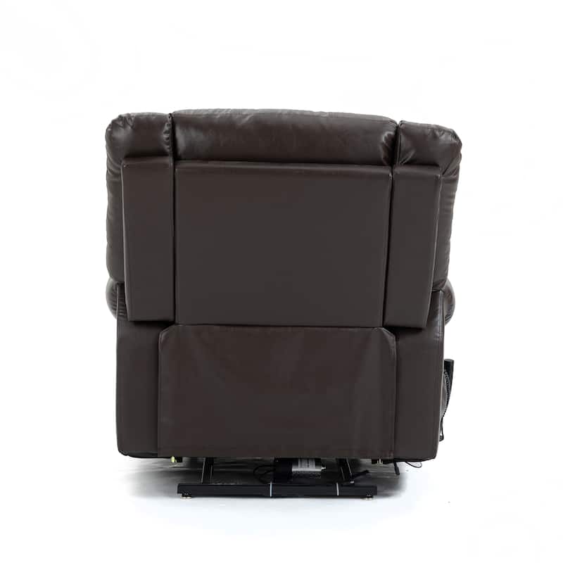 Genuine Leather Power Lift Recliner Chair Heat Massage