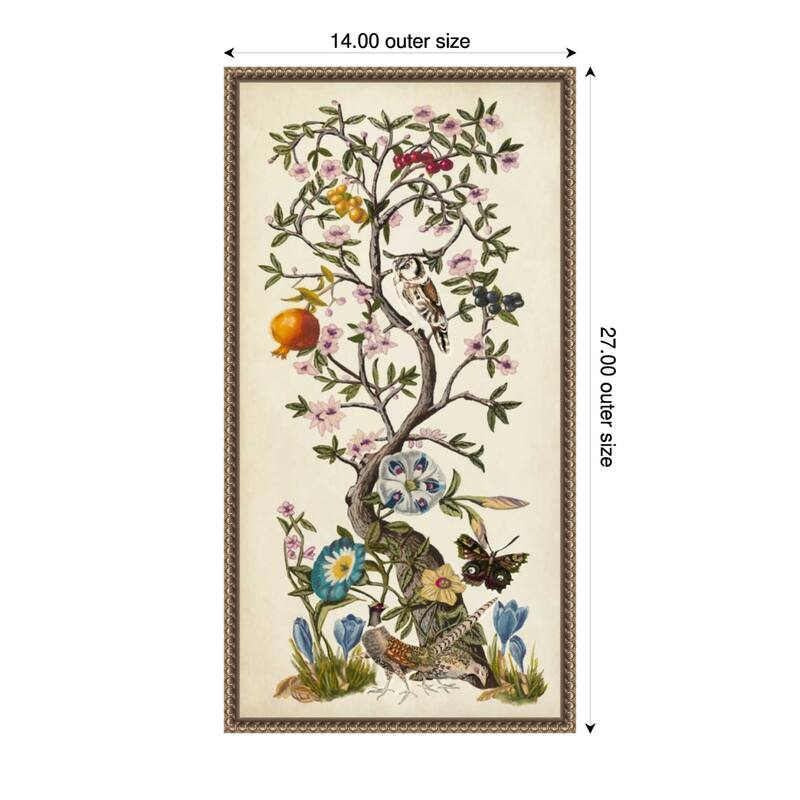 Chinoiserie Natura No. 1 by Naomi McCavitt (14 x 27 in.), Framed Canvas Wall Art Print