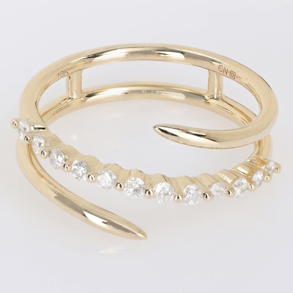 Miadora 1/4ct TDW Diamond Coil Ring in 10k Yellow Gold