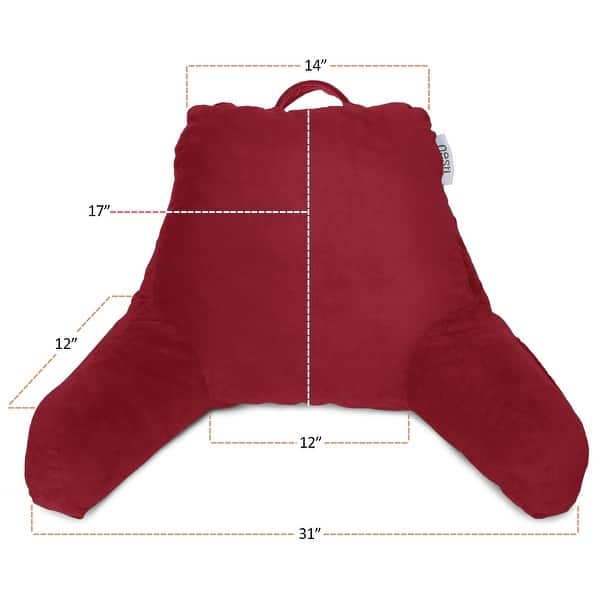 dimension image slide 60 of 62, Nestl Memory Foam Reading Pillow with Backrest, Arms and Pockets