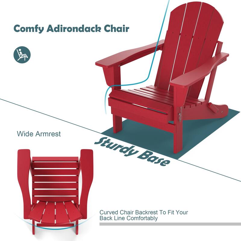 Poly Outdoor Adirondack Chair - Foldable All Weather