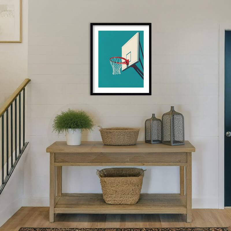 Basketball by Andreas Magnusson Wood Framed Wall Art Print