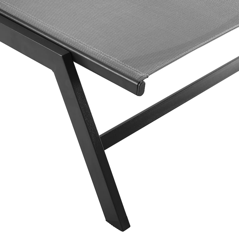 Corvus Sorrento Outdoor Sling Fabric Adjustable Chaise Lounge with Arms