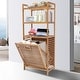 preview thumbnail 3 of 10, Bamboo Laundry Hamper Stand Hamper Cabinet - 20*12*47inch