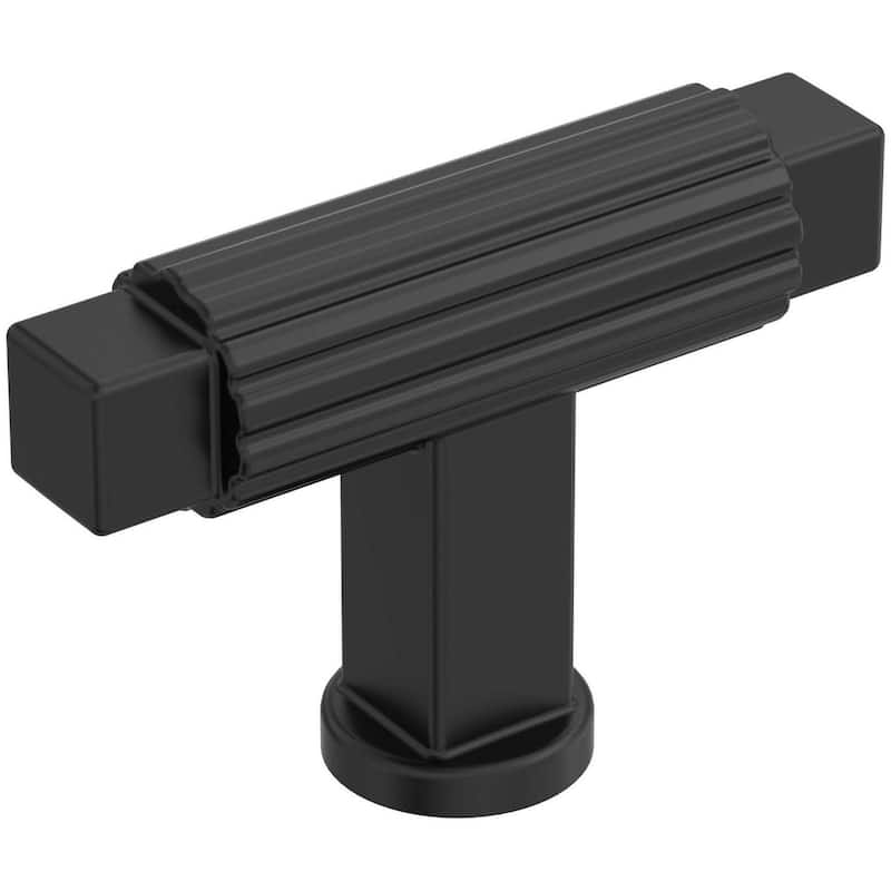 Amerock BP37641 Ballard 9/16" Fluted Bar Cabinet Knob - Matte Black