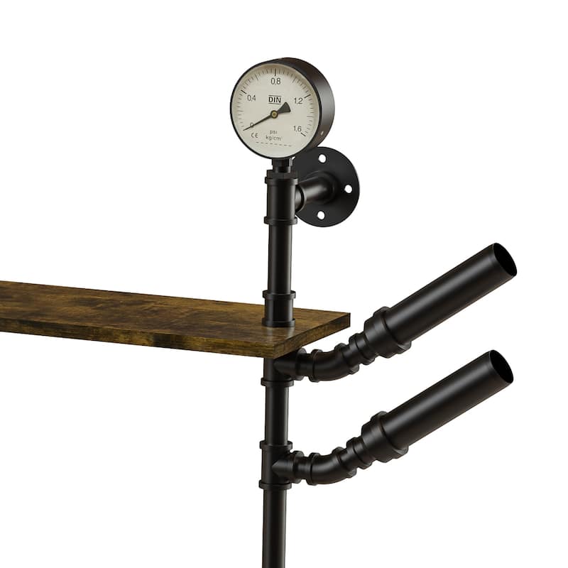 Wall Mounted Wine Rack Bar Shelves Industrial Pipe Glass Holder