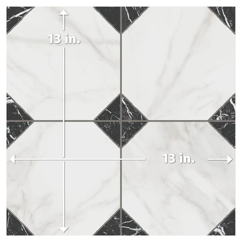 Merola Tile Merzoni Yard Marquina 13" x 13" Porcelain Floor and Wall Tile