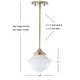 preview thumbnail 35 of 66, Cleo Adjustable Drop Metal/Glass LED Pendant, by JONATHAN Y