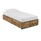preview thumbnail 2 of 22, iNSPIRE Q Modern Youngstown Wood Finish Panel Black Metal Twin Platform Bed with Storage Drawers