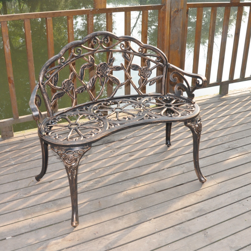 Patio 38.5 in. Cast Aluminum Park Bench - On Sale - Overstock