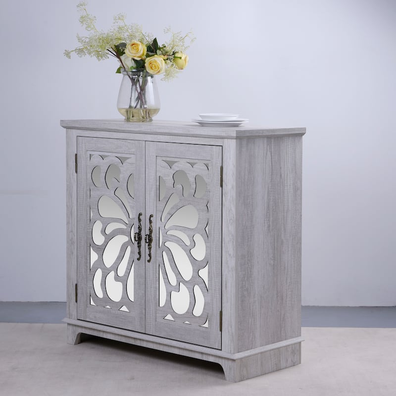 Elegant sideboard with 2 acrylic mirrored doors Sideboard and Buffet