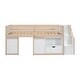 preview thumbnail 4 of 7, Cream,White Twin Size Solid Wood Low Loft Bed with Stairs