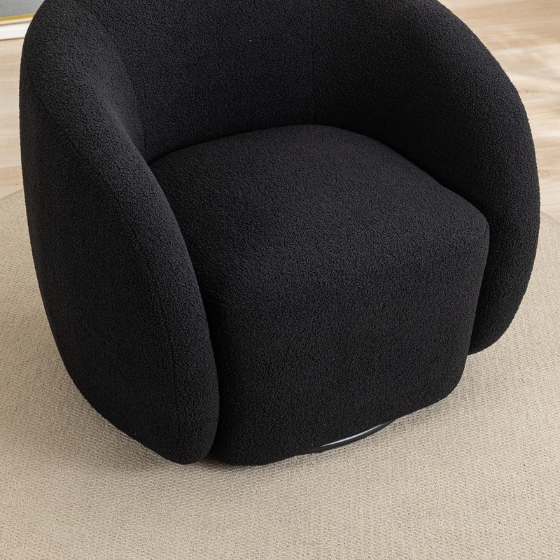 SEYNAR Modern Glam Upholstered 360 Degree Swivel Accent Armchair