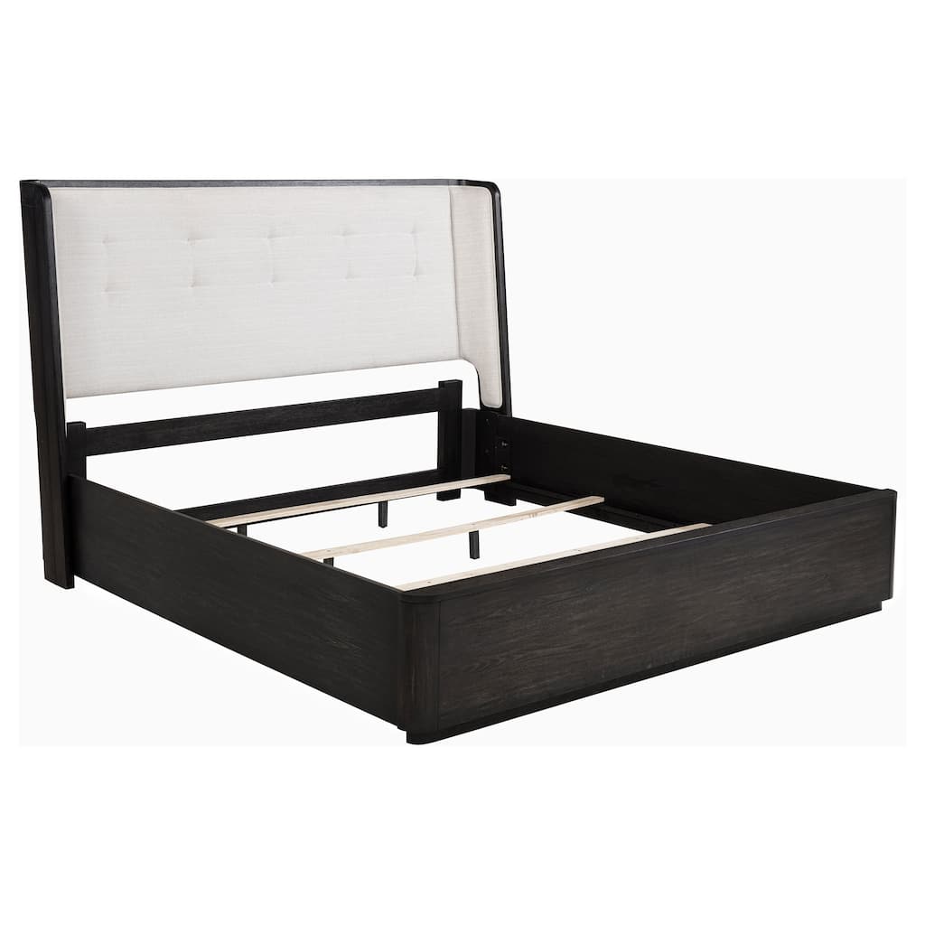 Leandro 55-inch Wingback Bed Burnished Black