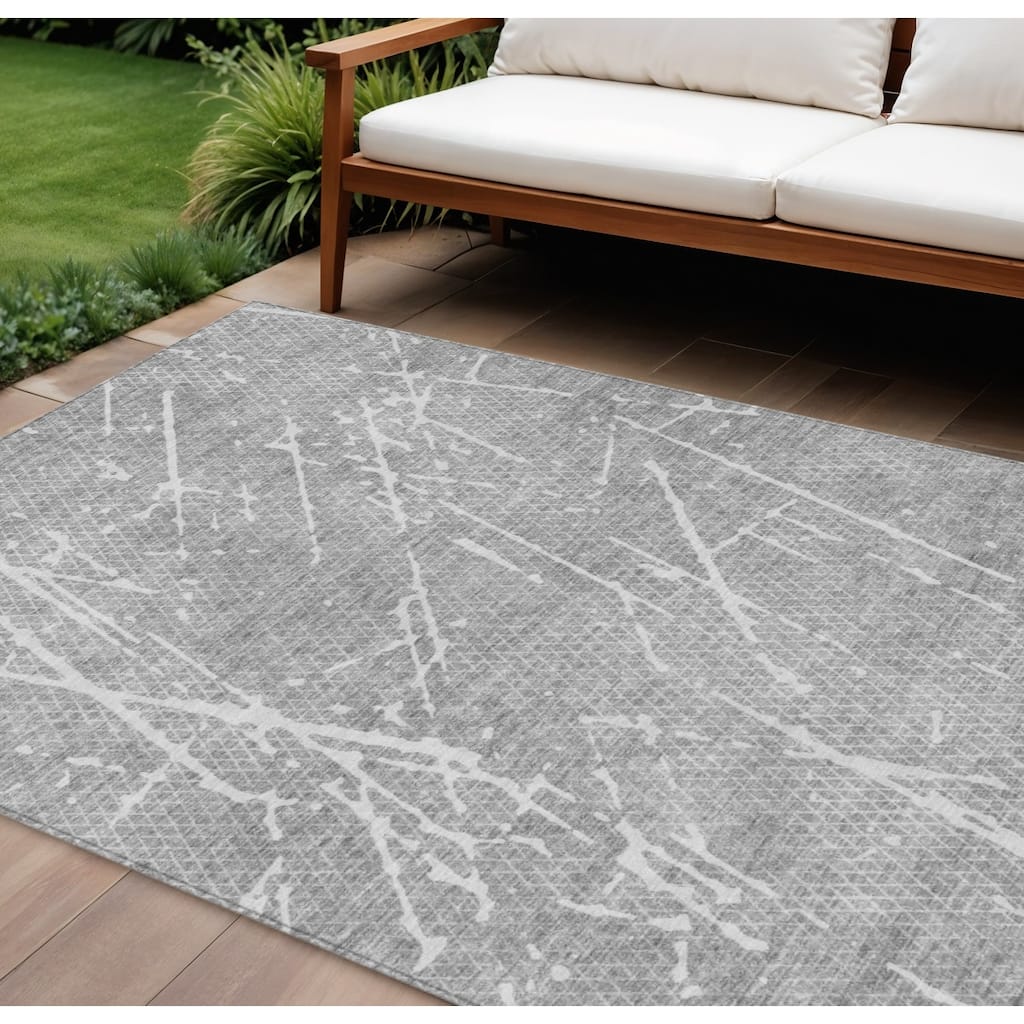 HomeRoots Abstract Transitional Rectangle Outdoor Rug
