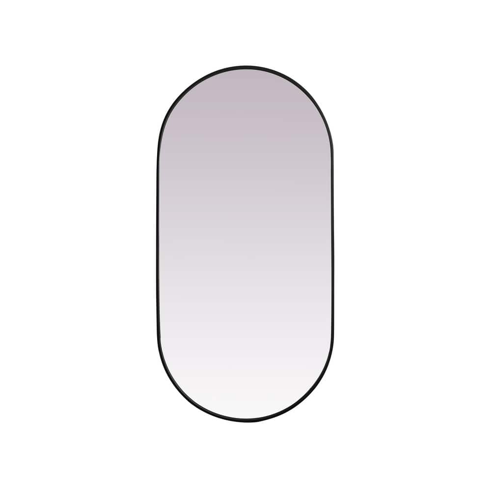 Indigo Home Metal Frame Oval Mirror 30x60 Inch