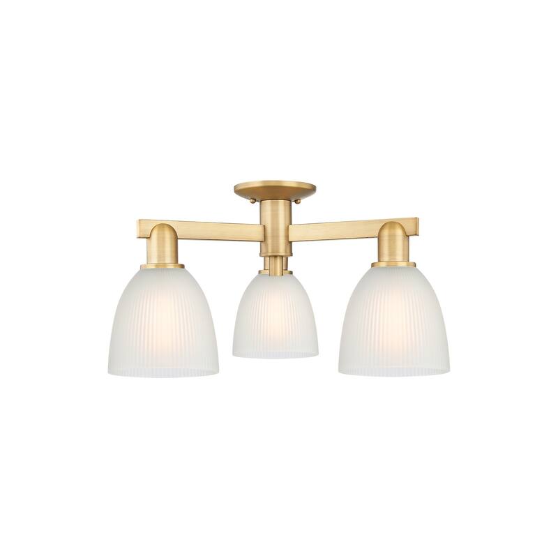 Innovations Lighting 716-3F-11-24 Castile Semi-Flush Castile 3 Light - Brushed Brass / White