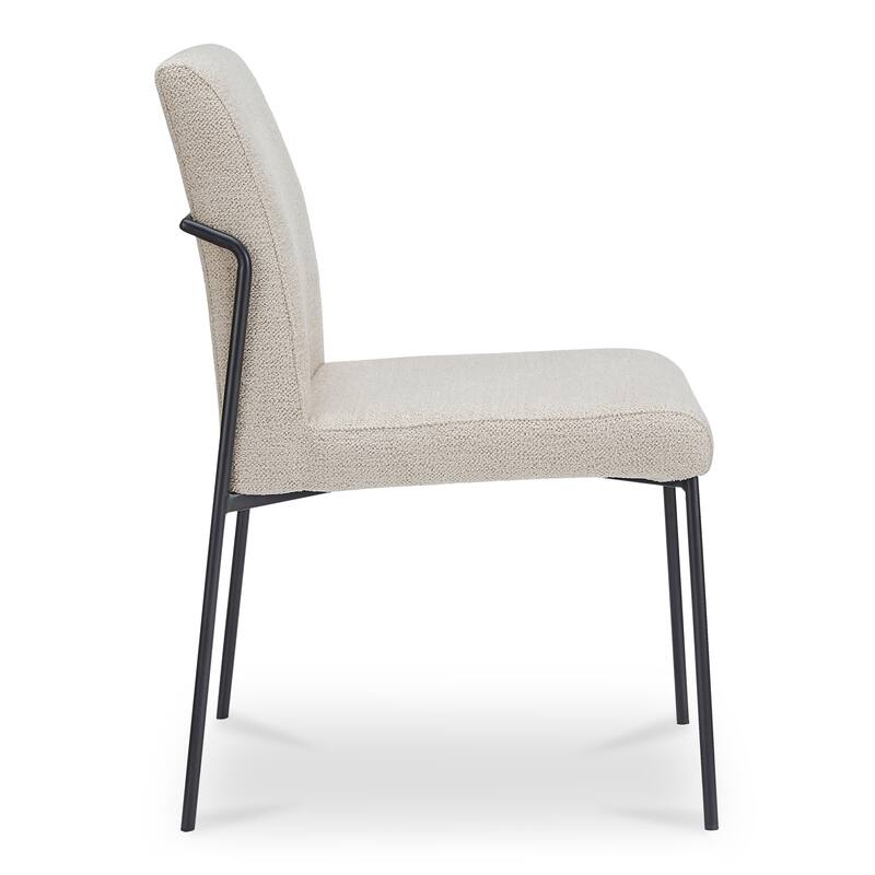 NADAAL STUDIOS Soryn Dining Chair, Curved Metal Frame, Foam Cushioned Seat and Back, Dark Brown Upholstery - Set of 2