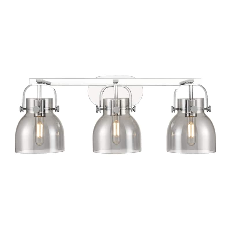 Innovations Lighting 423-3W-10-27 Pilaster II Bell Vanity Pilaster II - Polished Chrome / Plated Smoke