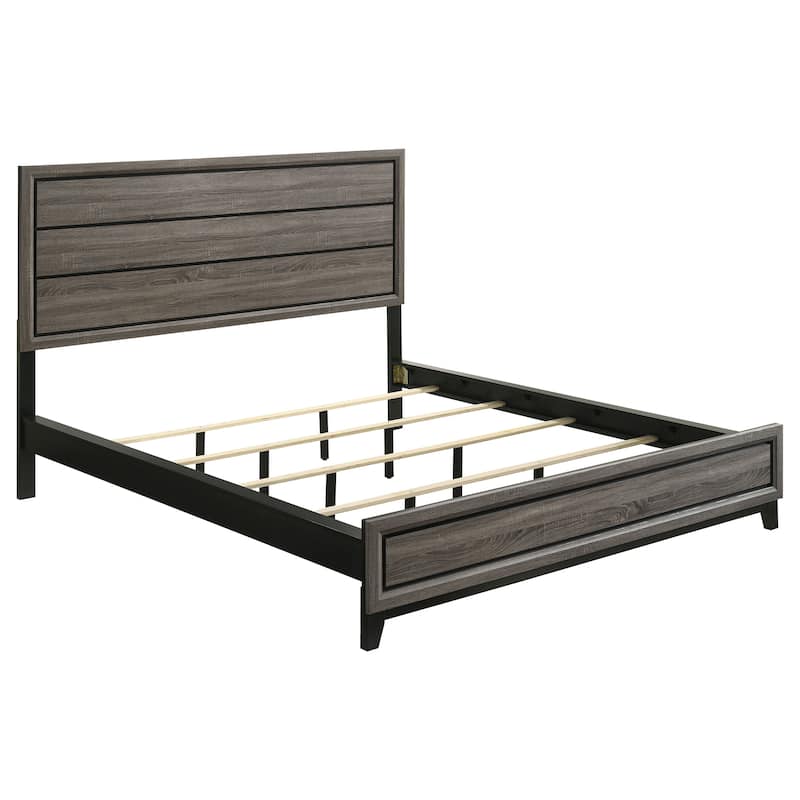 Watson Transitional Wood Panel Bed Grey Oak